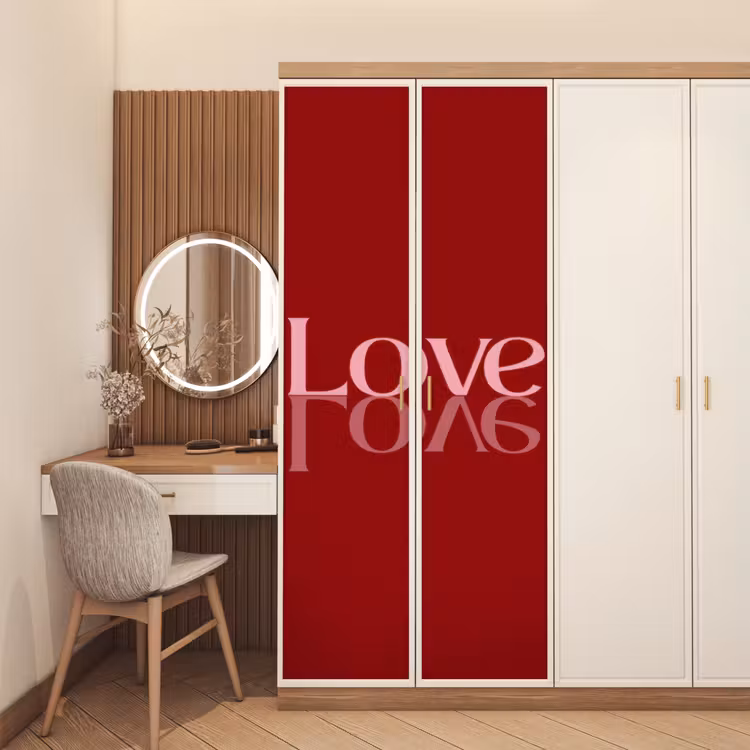 Love - Spiegeling - Rood deurposter klein -sfeer3