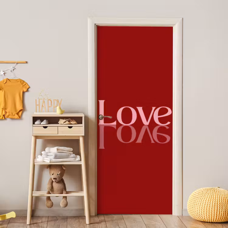Love - Spiegeling - Rood deurposter klein -sfeer4