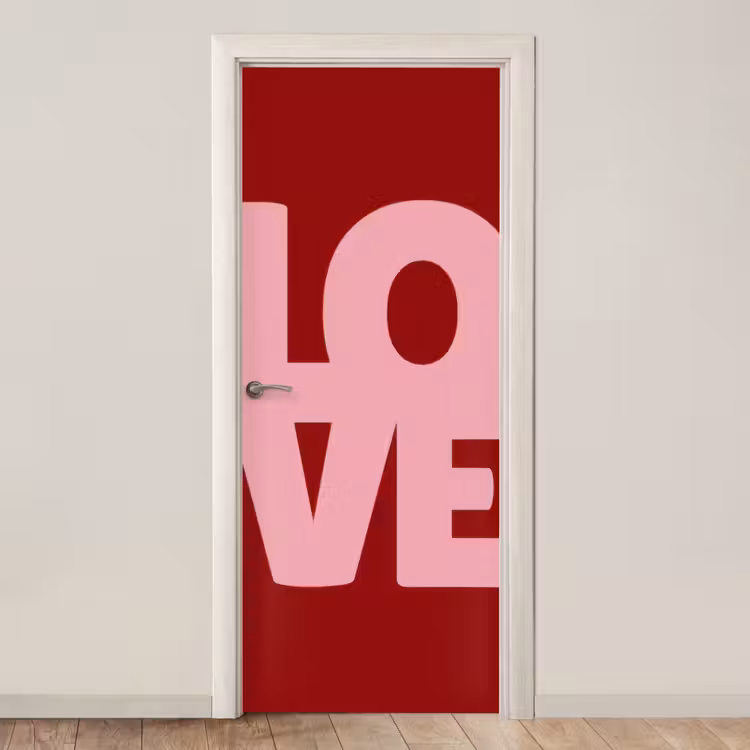 Love - Rood - Blokletters deurposter klein -3d_beige