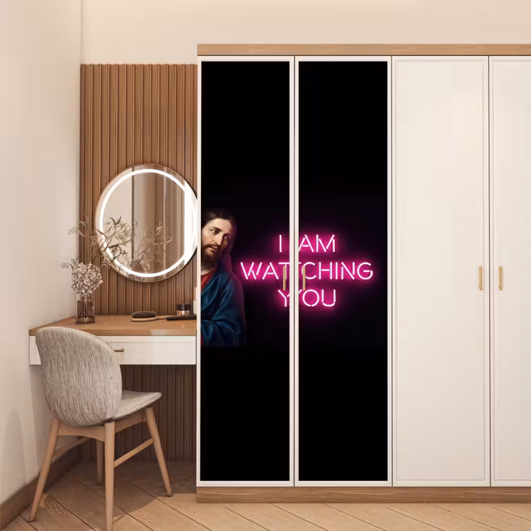 Man - Tekst - Neon deurposter klein -sfeer3