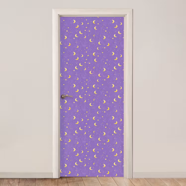 Manen - Sterren - Paars deurposter klein 289 -3d_beige