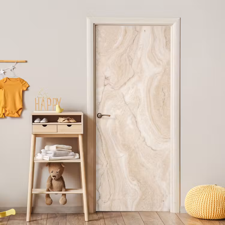 Marmer - Patroon - Beige - Steen - Abstract deurposter klein -sfeer4