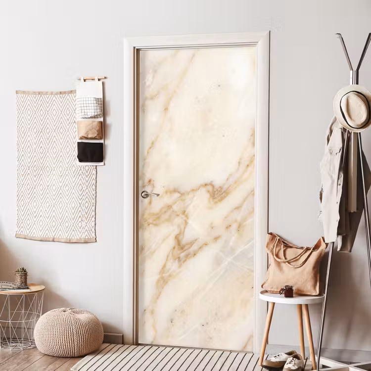 Marmer - Ader - Abstract - Wit - Goud deurposter klein -sfeer6