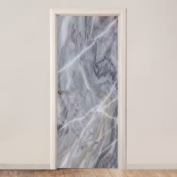 Marmer - Ader - Patroon - Abstract - Grijs deurposter klein -3d_beige