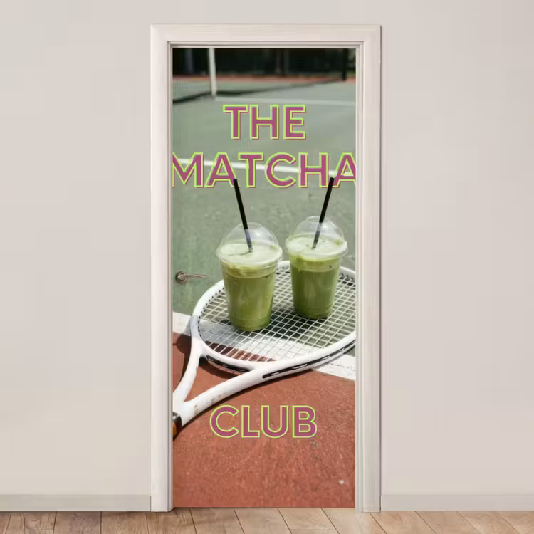 Matcha Club - Tennis - Matcha deurposter klein -3d_beige