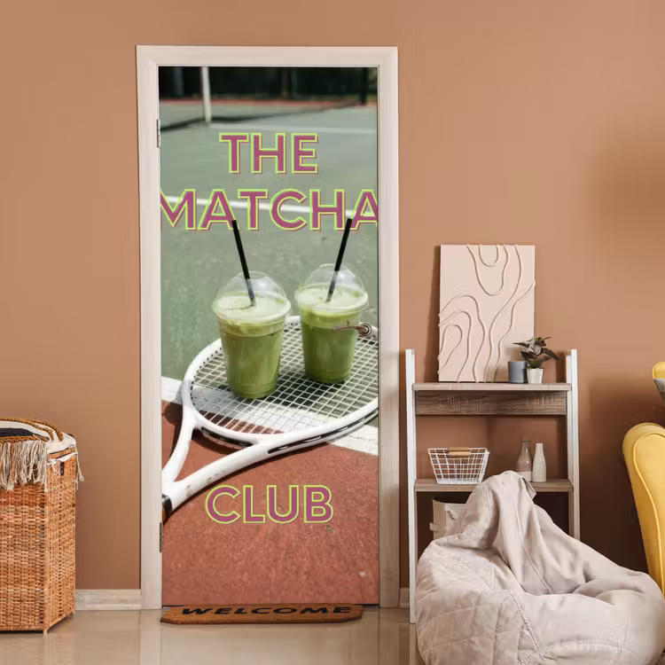 Matcha Club - Tennis - Matcha deurposter klein -sfeer1
