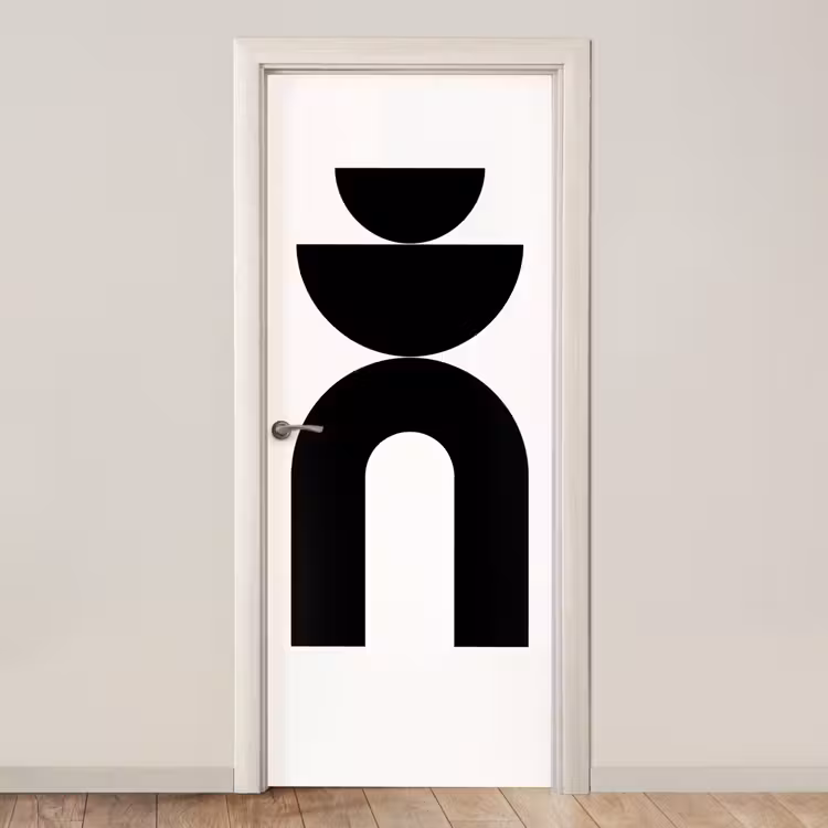 Door sticker - Minimalist - Art - White - Minimalistisch - Kunst - Wit deurposter klein