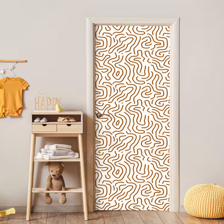 Minimalistisch - Patroon - Terracotta deurposter klein 289 -sfeer4