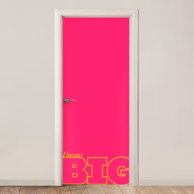 Minimalistisch - Roze - Dream big - Grafisch deurposter klein -3d_beige