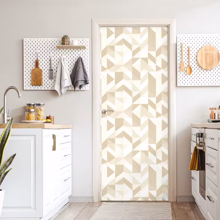 Modern - Abstract - Beige deurposter klein 289 -sfeer5