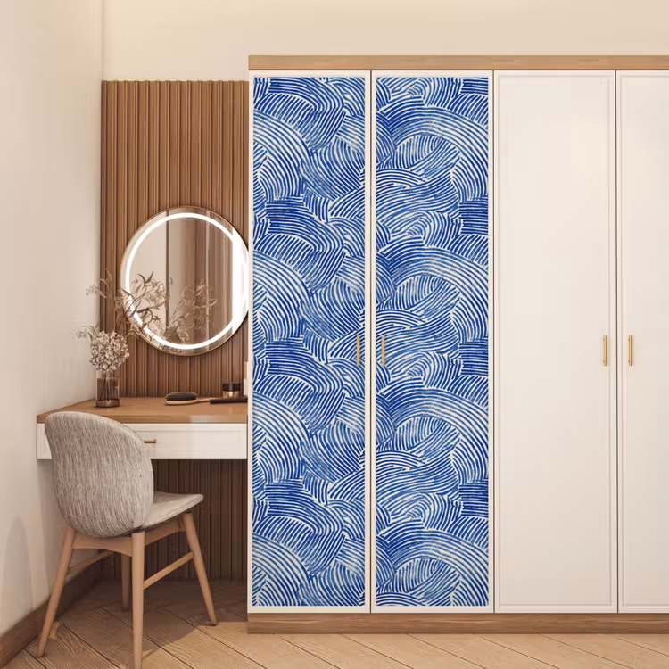 Modern - Abstract - Blauw deurposter klein 289 -sfeer3
