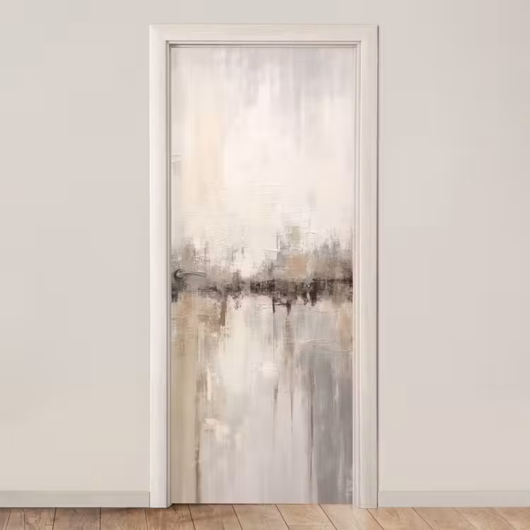 Moderne kunst - Abstract - Beige deurposter klein -3d_beige