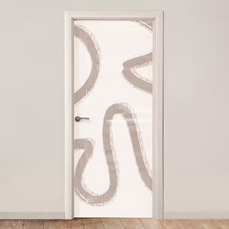 Moderne kunst - Beige - Abstract deurposter klein -3d_beige