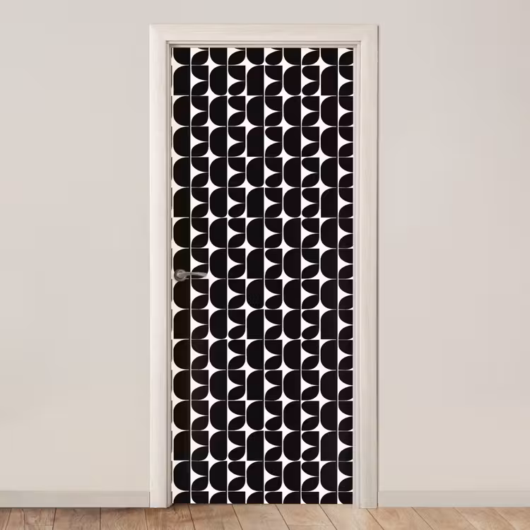 Modern - Geometrisch - Zwart deurposter klein 289 -3d_beige