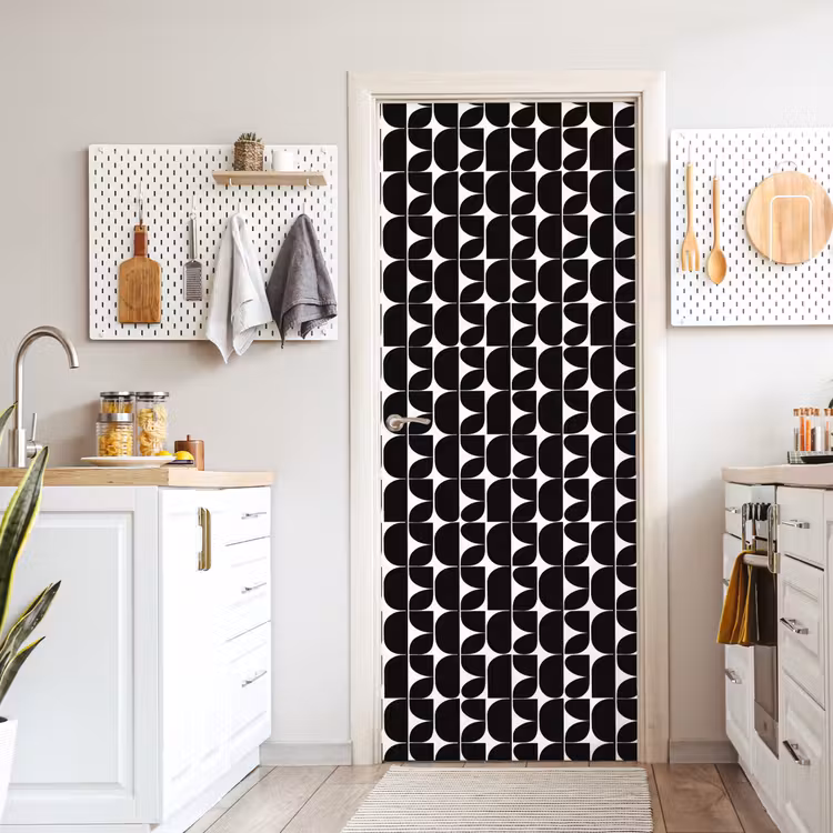 Modern - Geometrisch - Zwart deurposter klein 289 -sfeer5