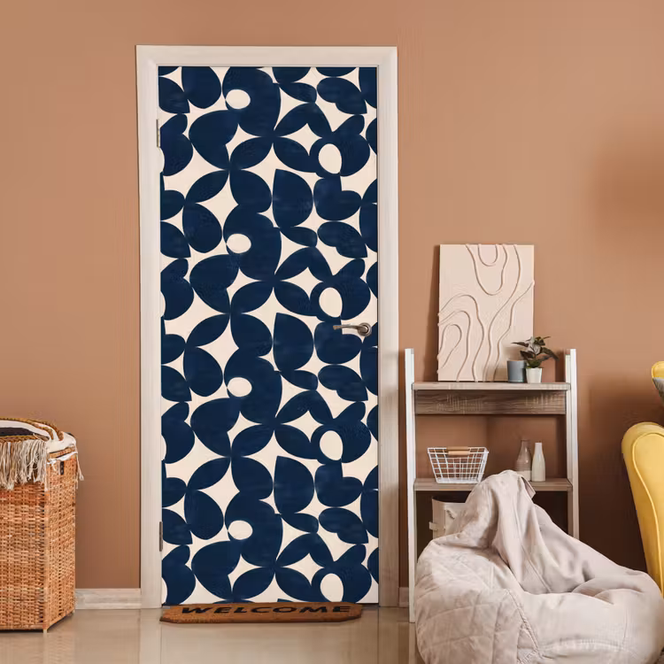 Modern - Geometrisch - Blauw deurposter klein 289 -sfeer1