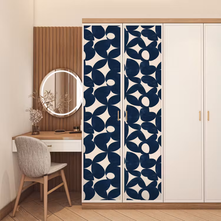 Modern - Geometrisch - Blauw deurposter klein 289 -sfeer3