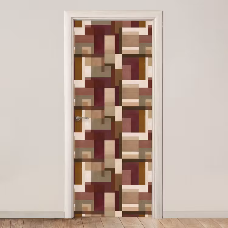 Modern - Geometrie - Kleurrijk deurposter klein 289 -3d_beige