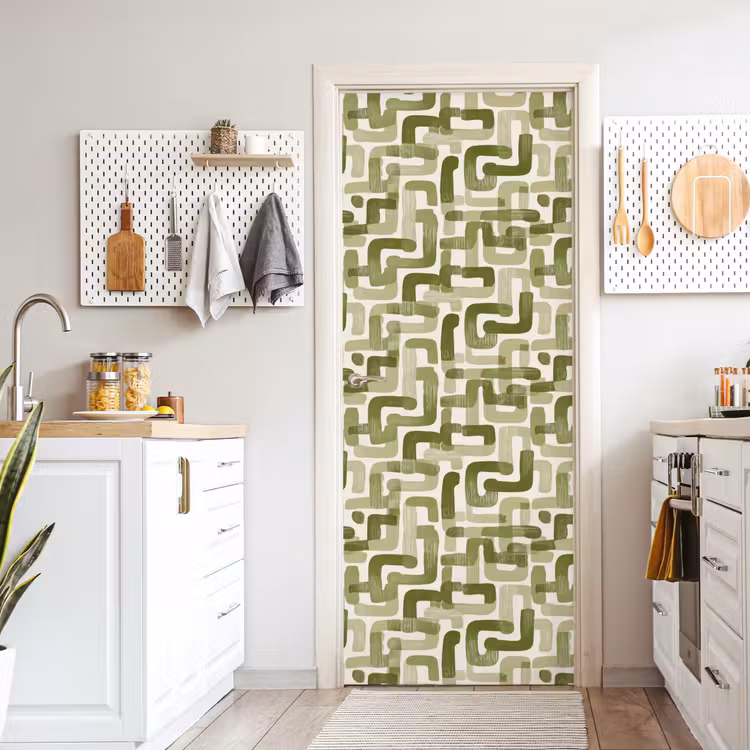 Modern - Grafisch - Groen deurposter klein 289 -sfeer5