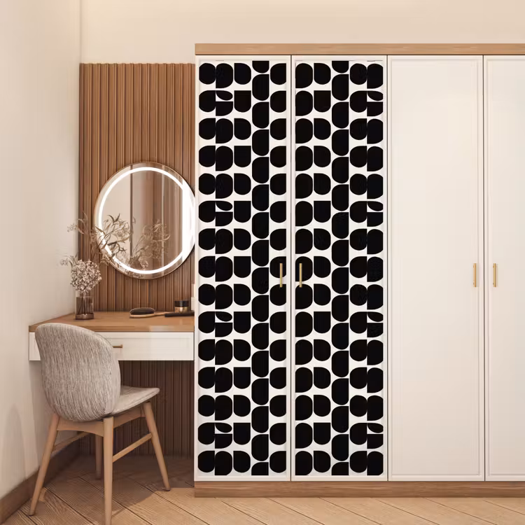 Modern - Patroon - Zwart deurposter klein 289 -sfeer3