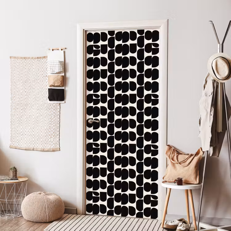Modern - Patroon - Zwart deurposter klein 289 -sfeer6