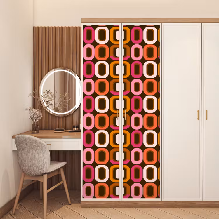 Modern - Retro - Kleurrijk deurposter klein 289 -sfeer3