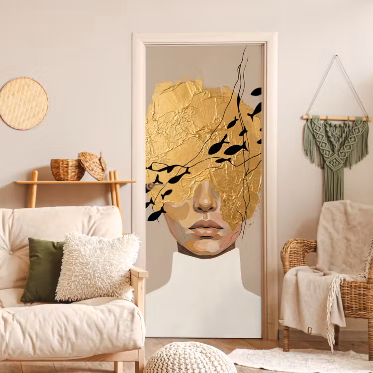 Modern - Vrouw - Goud deurposter klein -sfeer2