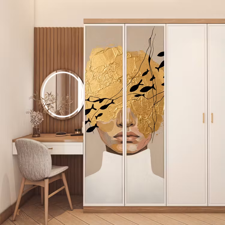 Modern - Vrouw - Goud deurposter klein -sfeer3