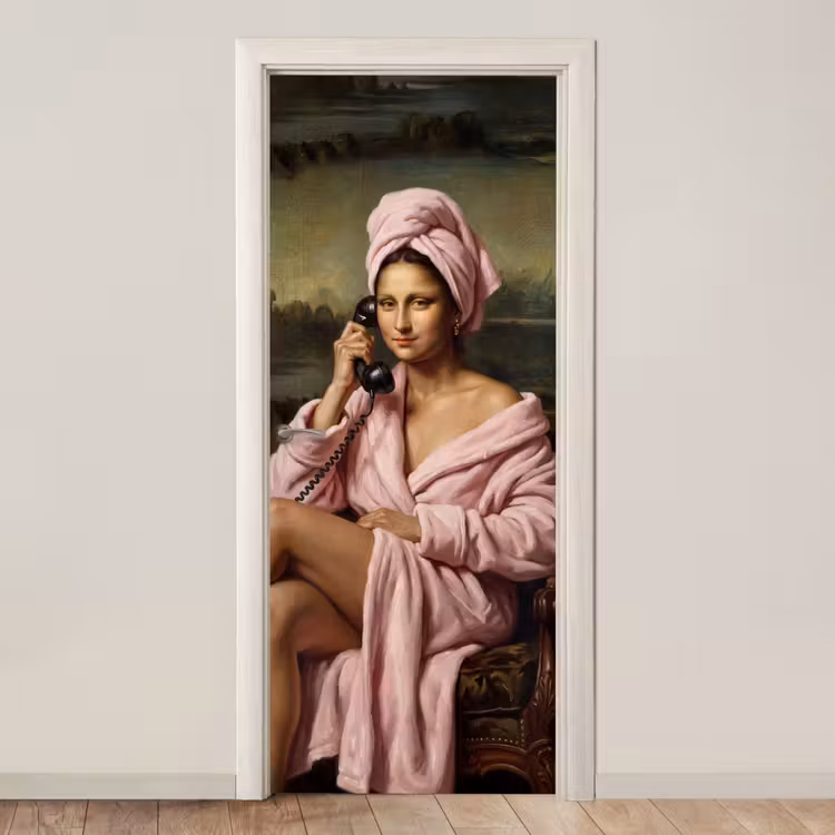 Mona - Klassiek - Roze deurposter klein -3d_beige
