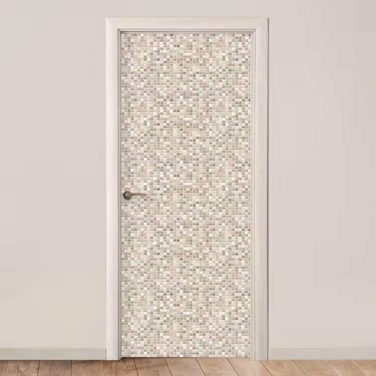 Mozaïek - Patroon- Taupe deurposter klein 289 -3d_beige