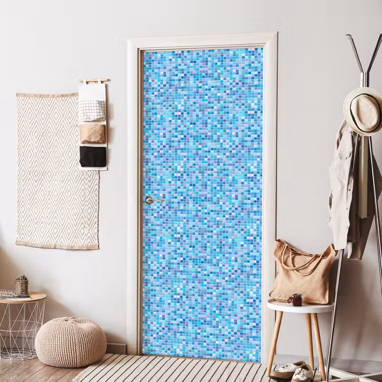 Mozaïek - Patroon - Turquoise deurposter klein 289 -sfeer6