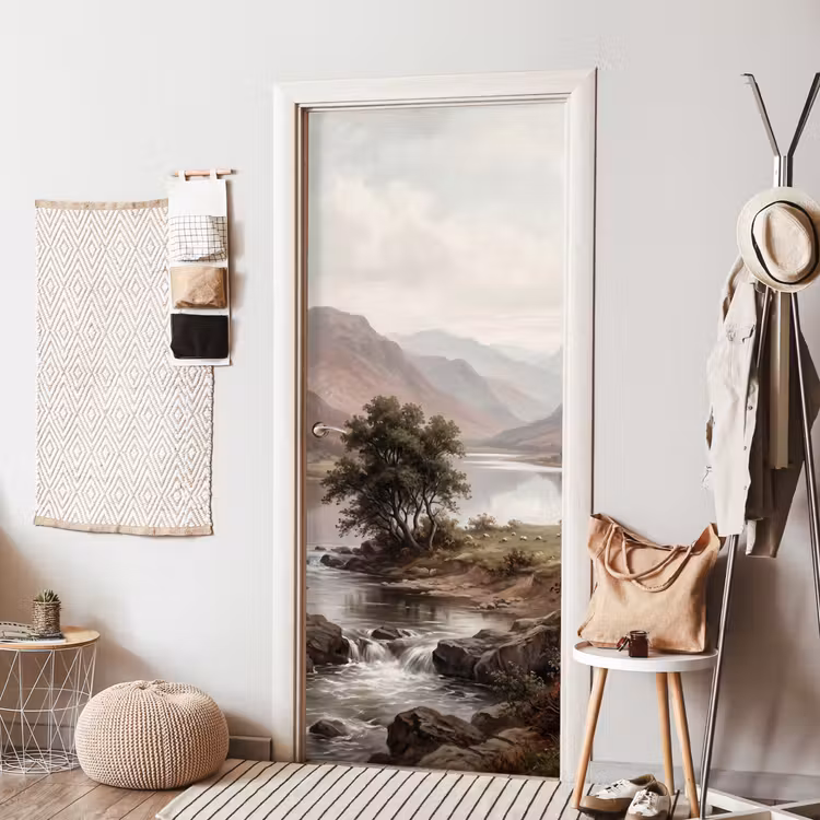 Berglandschap - Meer - Bergen - Vallei - Klassiek deurposter klein -sfeer6