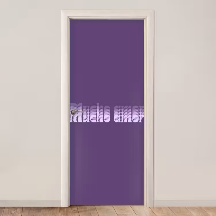Mucho amor - Paars - Grafisch deurposter klein -3d_beige