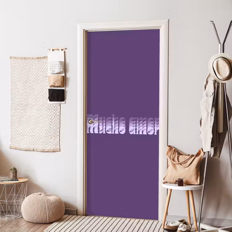 Mucho amor - Paars - Grafisch deurposter klein -sfeer6