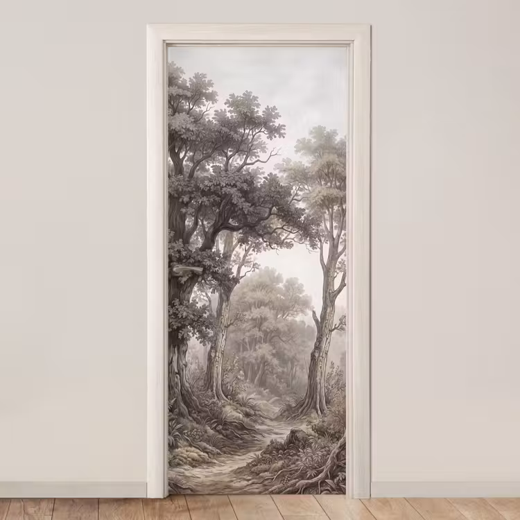 Natuur - Bos - Eik deurposter klein -3d_beige