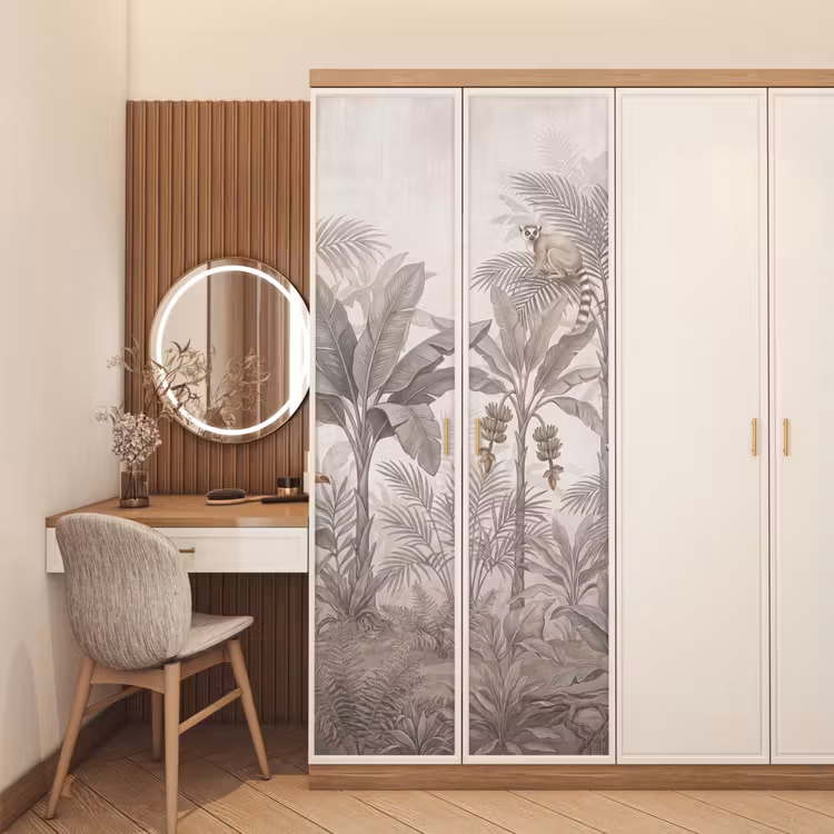 Natuur - Jungle - Ringstaartmaki - Bruin deurposter klein -sfeer3