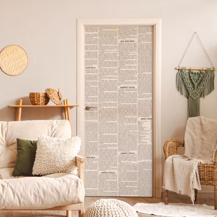 Krant - Nieuws - Historisch - Vintage - Beige deurposter klein -sfeer2