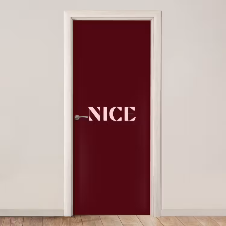 Nice - Bordeaux - Roze deurposter klein -3d_beige