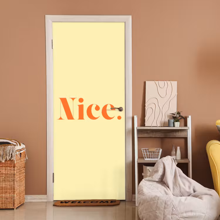 Nice - Oranje - Geel - Minimalistisch deurposter klein -sfeer1