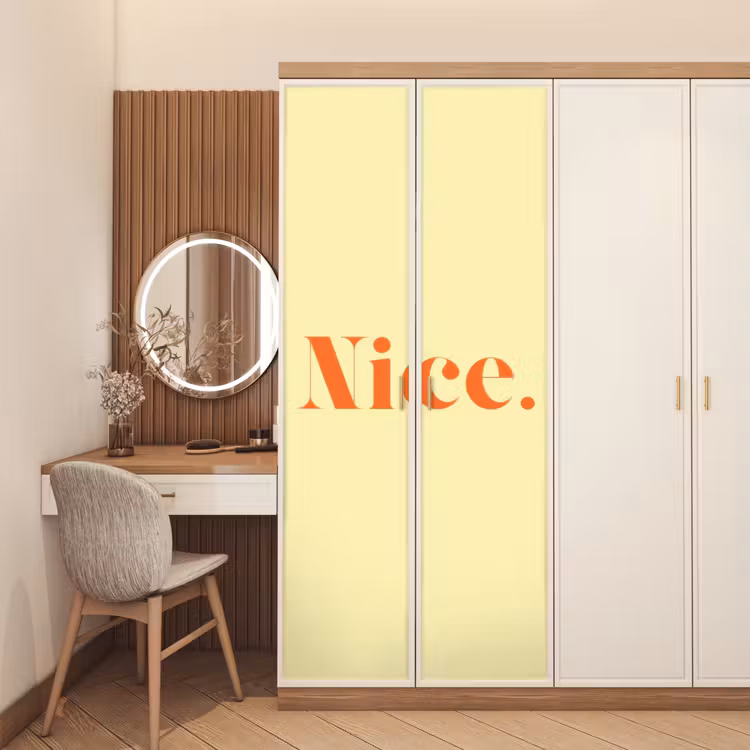 Nice - Oranje - Geel - Minimalistisch deurposter klein -sfeer3