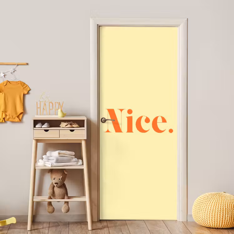 Nice - Oranje - Geel - Minimalistisch deurposter klein -sfeer4