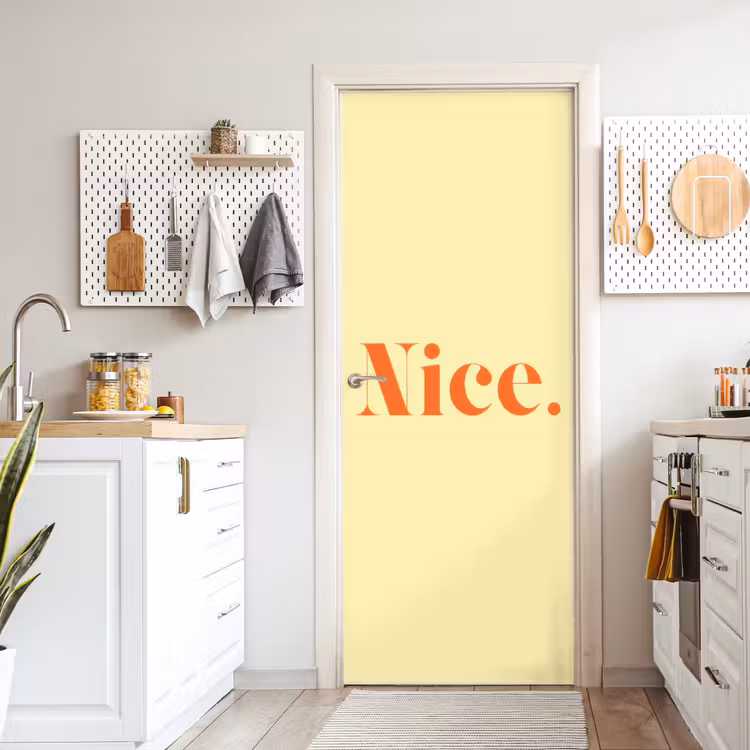Nice - Oranje - Geel - Minimalistisch deurposter klein -sfeer5