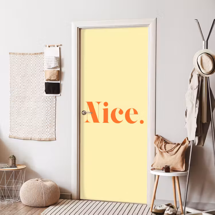 Nice - Oranje - Geel - Minimalistisch deurposter klein -sfeer6