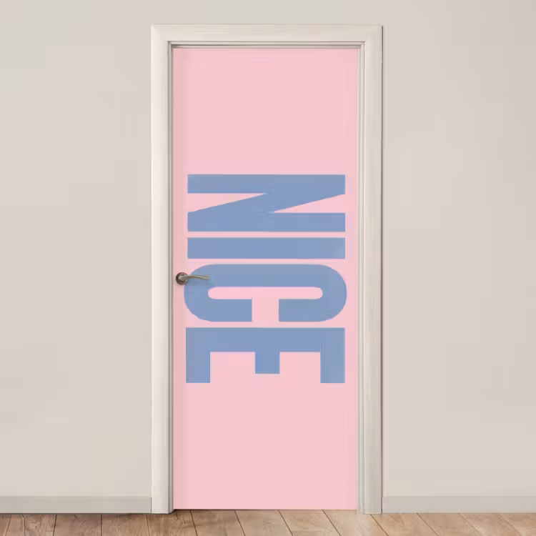 Nice - Paars - Roze deurposter klein -3d_beige