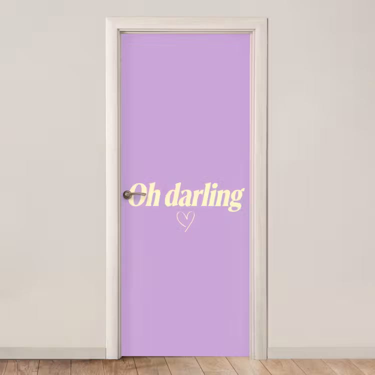 Oh darling - Hart - Paars deurposter klein -3d_beige