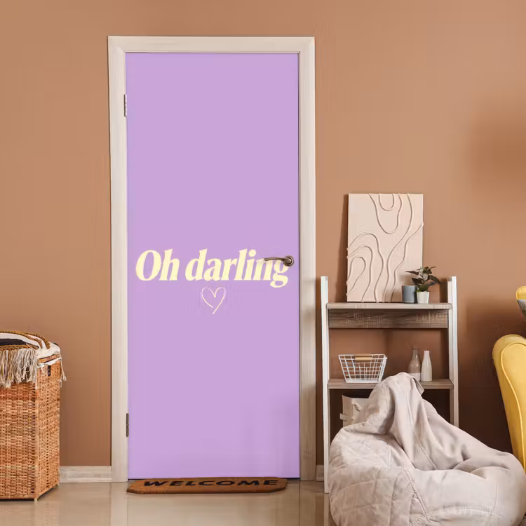 Oh darling - Hart - Paars deurposter klein -sfeer1