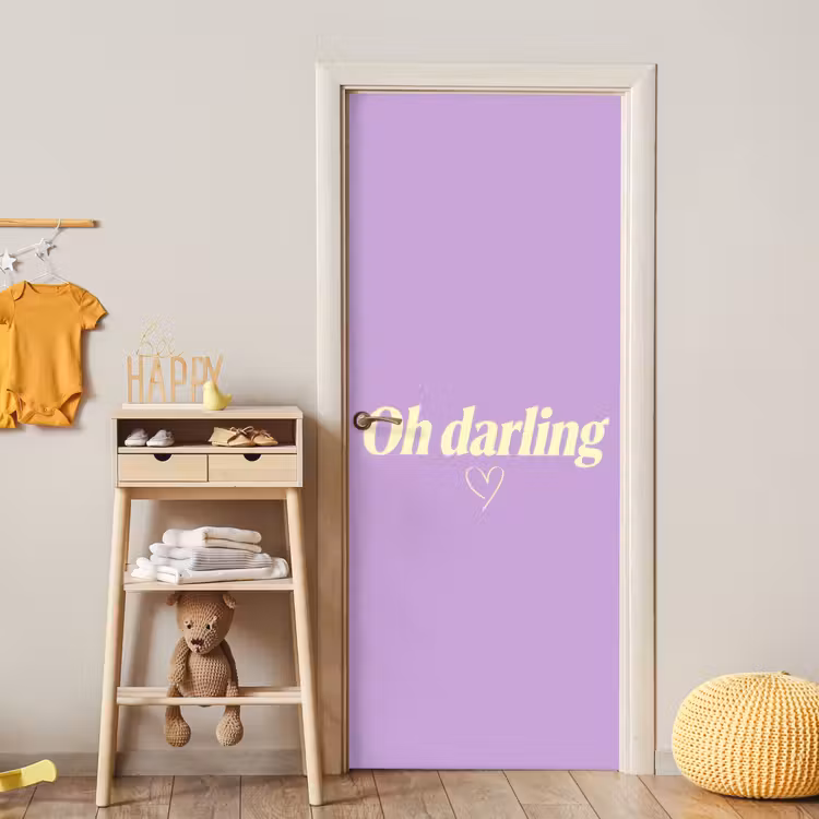 Oh darling - Hart - Paars deurposter klein -sfeer4