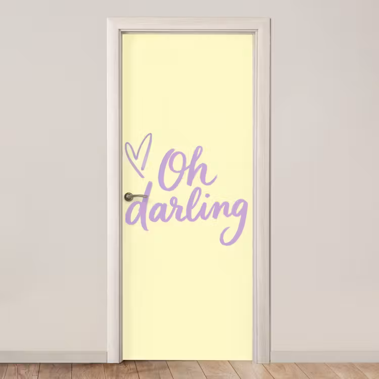 Oh darling - Geel - Hart deurposter klein -3d_beige