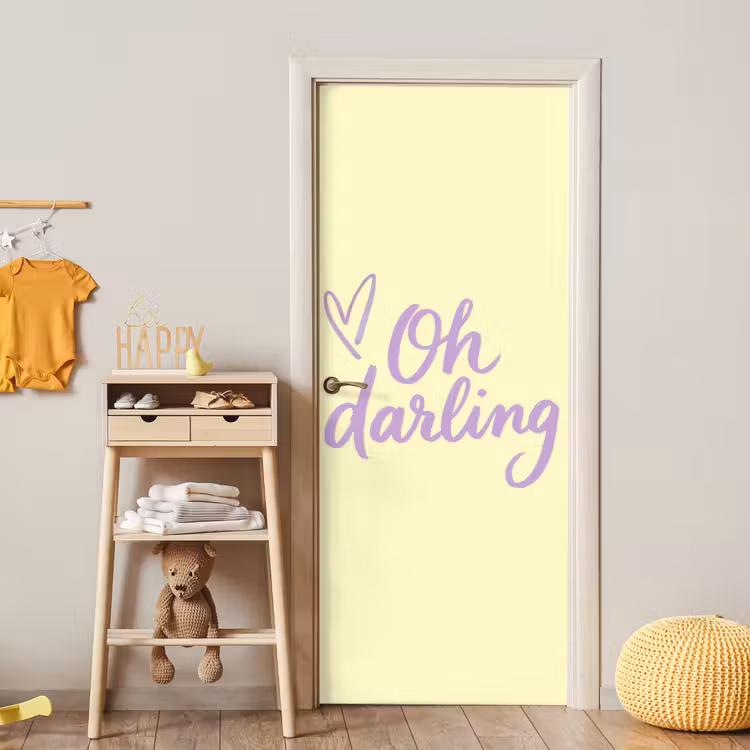 Oh darling - Geel - Hart deurposter klein -sfeer4