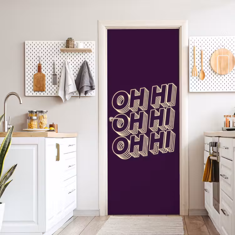 Oh hi - Paars - 3D deurposter klein -sfeer5